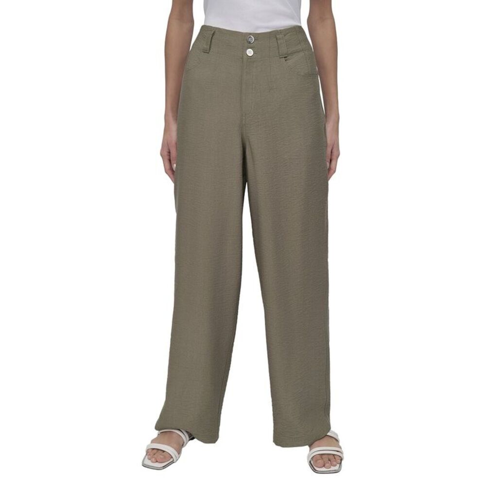 Dkny Womens  Crinkle Dressing Trouser, Green